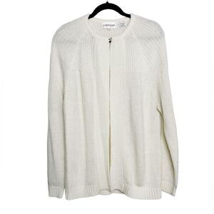 Easton Park Knit Open Front Cardigan Ivory White Size Large